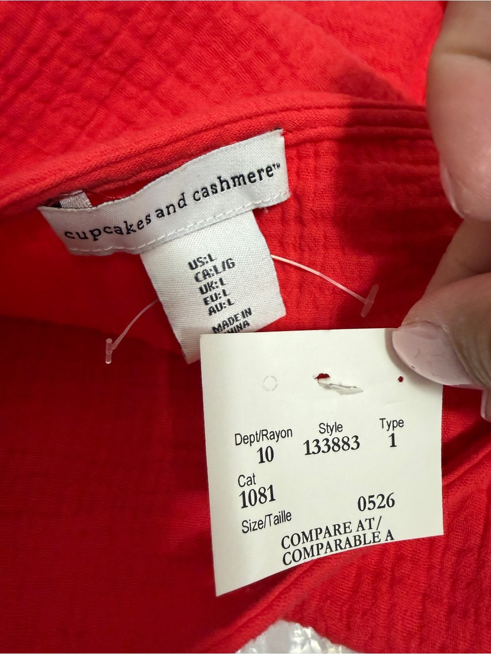 Cupcakes & Cashmere Ruffle Sleeve Top Red - Picture 6 of 9